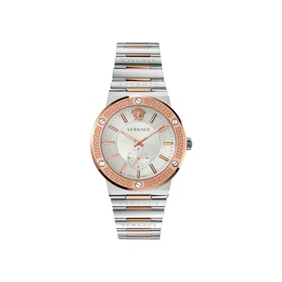 Pre-owned Versace Greca Logo Bracelet Watch 'two-tone' | Gold | Men's Size Onesize