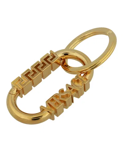 Versace Greca Logo Key Chain Charm In Gold