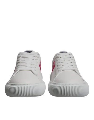 Versace Leather Greca Print Low-top Sneakers In White