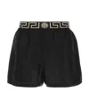 Versace Black Greca Border Swim Shorts In Black