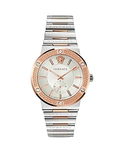 Versace Greca Logo Bracelet Watch In Metallic