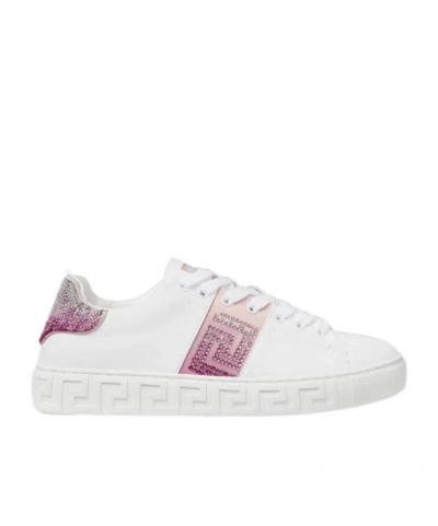 Versace Greca Low-cut Casual Shoes In White