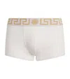 Versace Greca Waistband Boxer Briefs In White