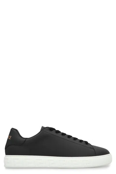 Versace Greca Low-top Sneakers In Black