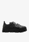 Versace Black Greca Portico Strap Sneakers In Black