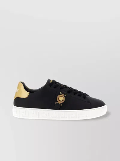 Versace 'greca' Low-top Sneakers Gold Accents