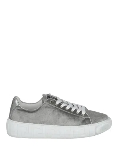 Versace Greca Low-top Sneakers In Gray