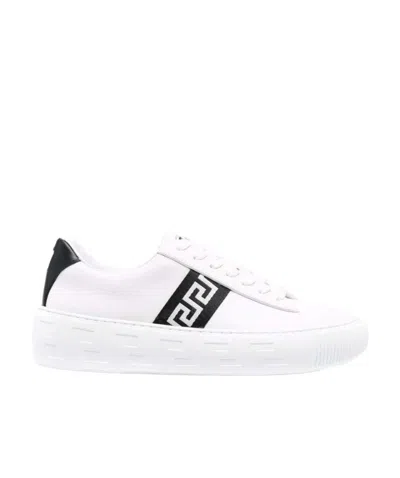 Versace Greca Low-top Sneakers In White