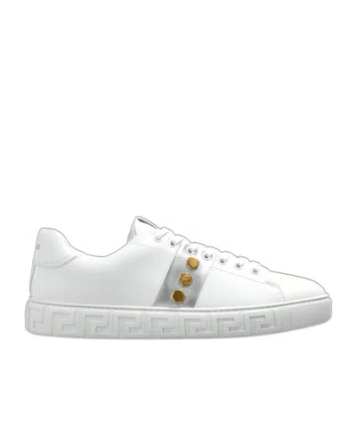 Versace Greca Low-top Sneakers In White