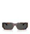 Versace Greca Maxi Rectangle Sunglasses In Brown
