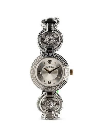 Versace Greca Medusa 28mm Watch In Metallic