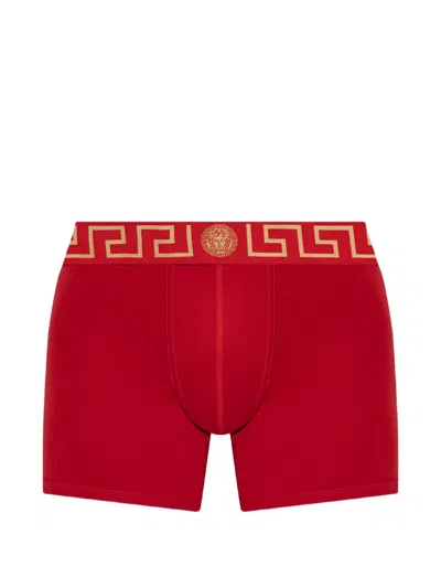 Versace Greca Medusa Boxers In Red