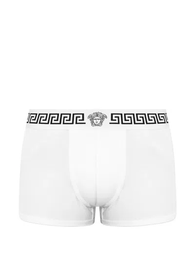Versace Greca Waistband Boxer Briefs In White