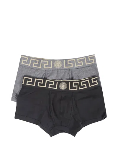 Versace Greca Medusa Head Boxers In Gray