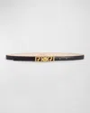 Versace Greca-medusa Leather Belt In Nero Oro