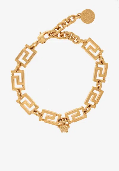 Versace Greca Medusa Pendant Bracelet In Gold