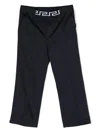 Versace Greca-motif Cotton Trousers In Blue