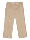 Versace Greca-motif Cotton Trousers In Neutrals