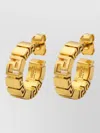 Versace Greca Motif Hoop Earrings Geometric Band In Gold