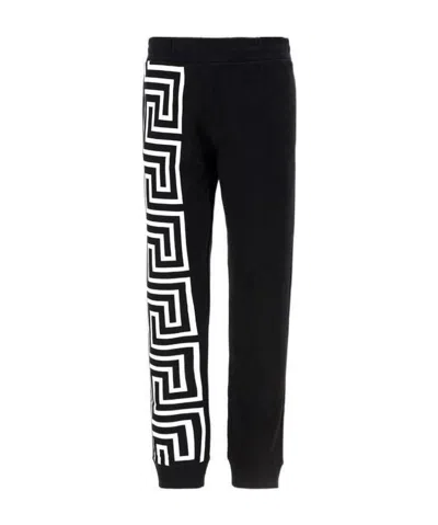Versace Greca Motif Printed Sweatpants In Black