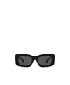 Versace Greca-motif Rectangle-frame Sunglasses In Black