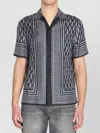 Versace Pattern-printed Short-sleeved Shirt In Gray