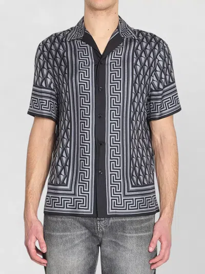 VERSACE SILK PRINTED SHORT-SLEEVE BOWLING SHIRT