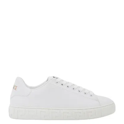 Versace Greca Nylon Low-top Sneakers In White