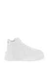 VERSACE VERSACE GRECA ODISSEA HIGH SNEAKERS IN WHITE CALF LEATHER