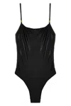 Versace 'greca' One-piece Swimsuit In Black