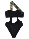 Versace Costume Intero Con Bordo Greca In Black