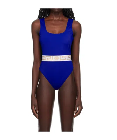 Versace Greca One-piece Swimsuit In Multicolor