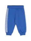 Versace Greca-pattern Cotton Track Pants In Blue