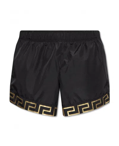 Versace Greca-pattern Deck Shorts In Black