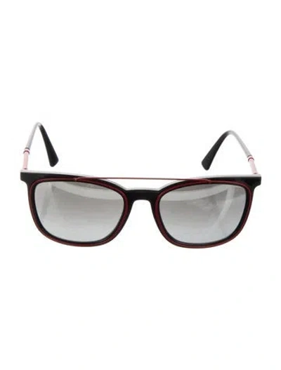 Pre-owned Versace Greca Pattern Wayfarer Sunglasses In Red