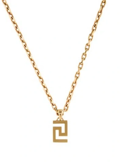 Pre-owned Versace Greca Pendant Necklace, 21.5" In Multi