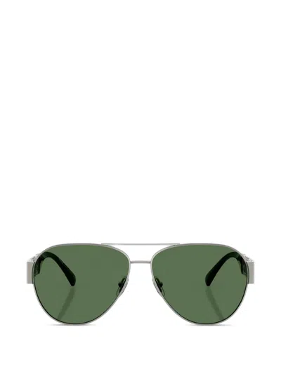 Versace Greca Pilot Sunglasses In Silver