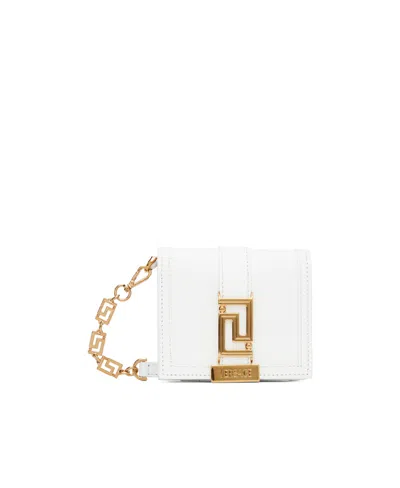 Versace Greca-plaque Detail Wallet In White