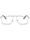 Versace 59mm Rectangular Optical Glasses In Metallic