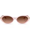 Versace Womens Pink Ve4469 Oval-frame Acetate And Metal Sunglasses In Pink