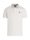 Versace 'greca' Polo Shirt In White