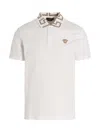 Versace 'greca' Polo Shirt In White