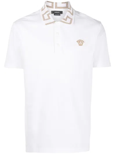 VERSACE GRECA POLO SHIRT WITH SHORT SLEEVES