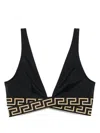 Versace Greca Triangle Bikini Top In Black
