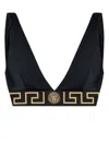 Versace Women Bikini Top With Logo Band In Black