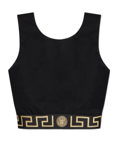 VERSACE VERSACE GRECA BORDER SLEEVELESS CROPPED TOP