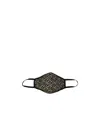 Versace Black & Khaki Logo Face Mask In Black
