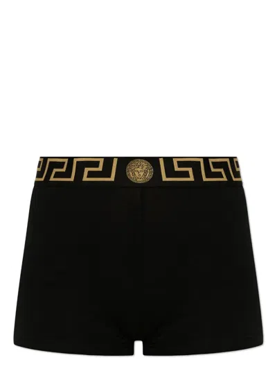 VERSACE GRECA-PRINT HIGH-WAIST BOXERS