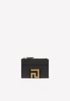 Versace Greca Print Leather Wallet In Black