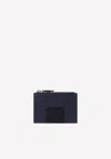 Versace Greca Print Leather Wallet In Navy